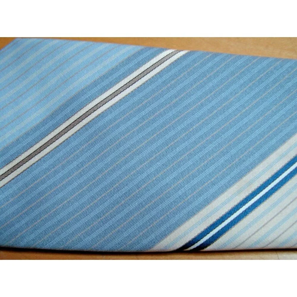 Austin Manor Necktie Mens Striped Blue Tone Silk Polyester Blend Office Formal